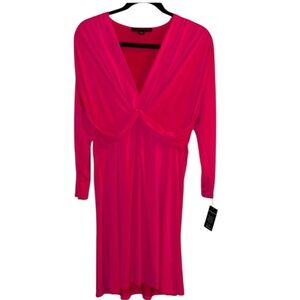 Boston Proper Pink Long Sleeve Plunge Sundress